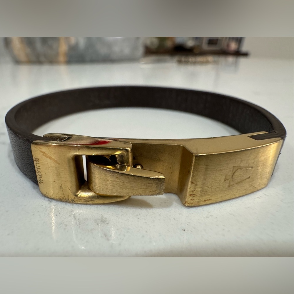 Bulova Brown and Gold Men's Bracelet